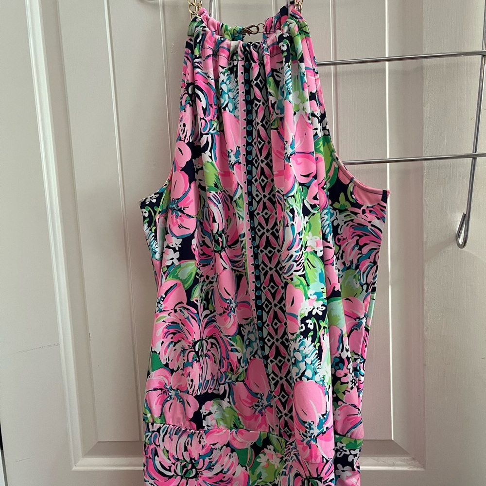 Lilly Pulitzer Bowen Halter chain top "High Tide Navy".